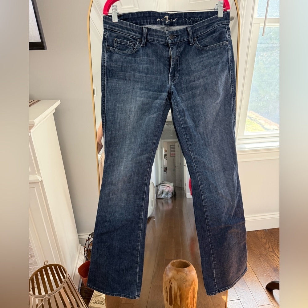 7 For All Mankind Dark Blue Straight-Leg Jeans - Classic Denim